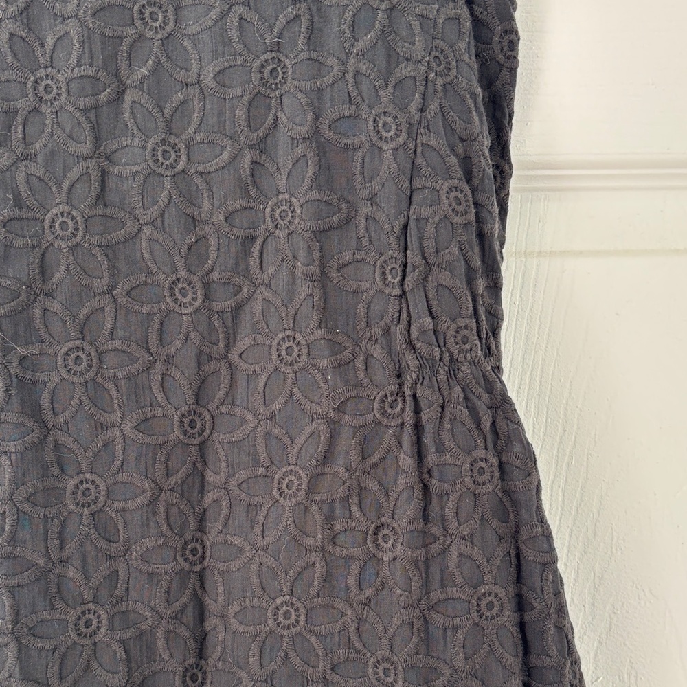 100% Cotton Black Daisy Print Sleeveless Dress